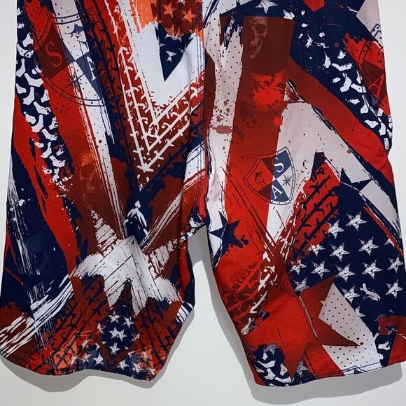 SA Co Men's Red Abstract Print Boardshorts Size 32 - Picture 7 of 16
